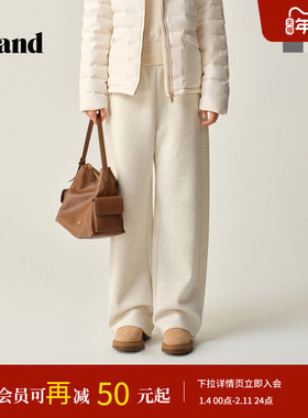 Eland衣恋休闲裤女微香蕉形显高显瘦直筒卫裤2025冬季新款