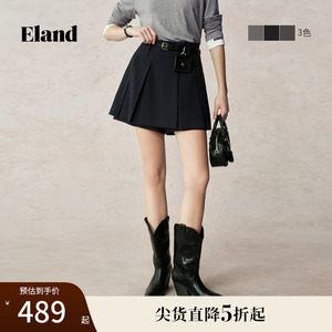 ELAND百褶半身裙含内衬A字