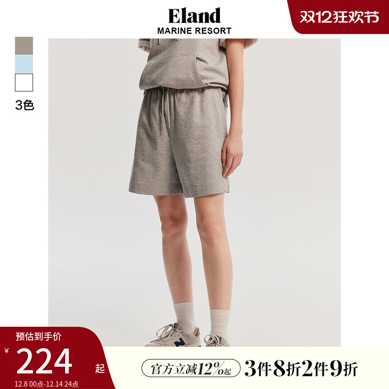 E·LAND刺绣印花休闲裤子