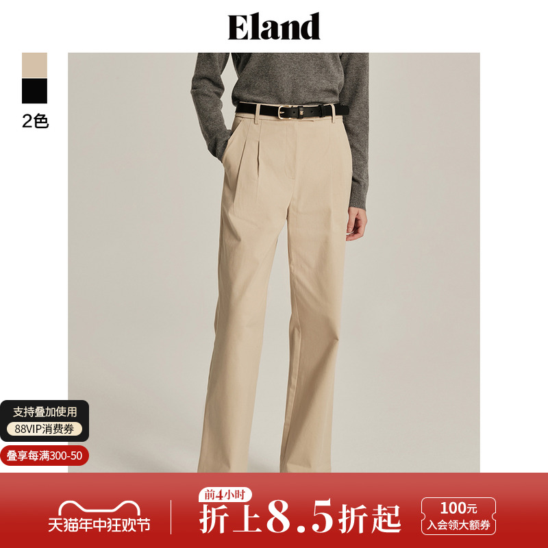 eland休闲裤衣恋利落褶裥