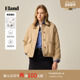 新款 Eland衣恋棉服女复古军工风短款 翻领保暖外套2025冬季