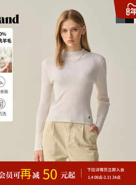 【可机洗羊毛】Eland衣恋毛衣女长袖舒适合身针织衫2025冬季新款