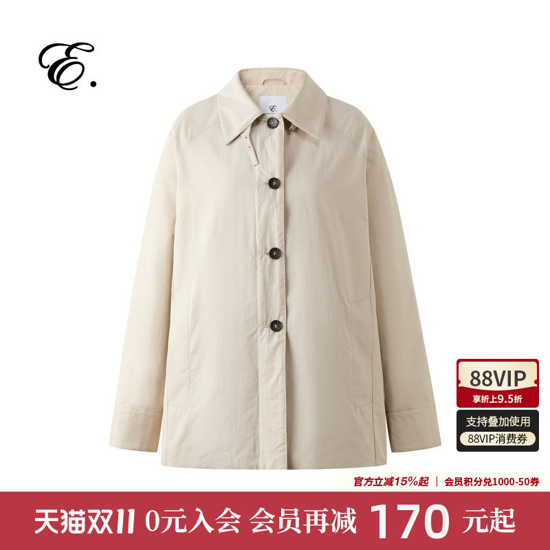 Eland衬衫式风衣保暖羽绒服