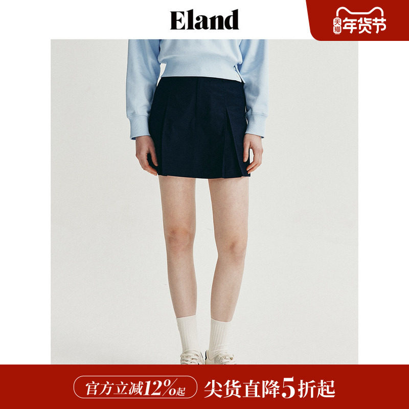 Eland衣恋短裤女小A字型俏皮褶裥裙裤休闲裤子夏,女装/女士精品,休闲裤,淘宝优惠券,粉丝福利购,淘宝优惠卷
