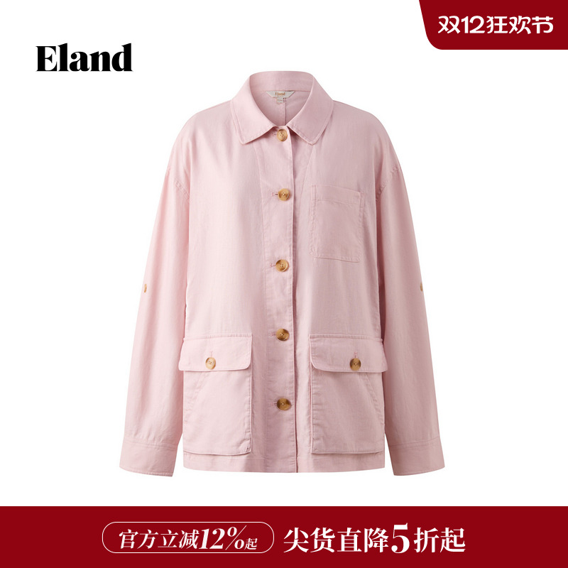 ELAND短外套单排扣翻领上衣