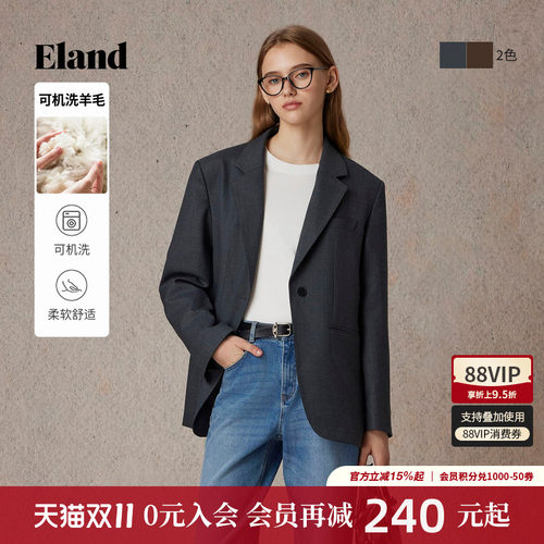 ELAND含羊毛西装通勤外套