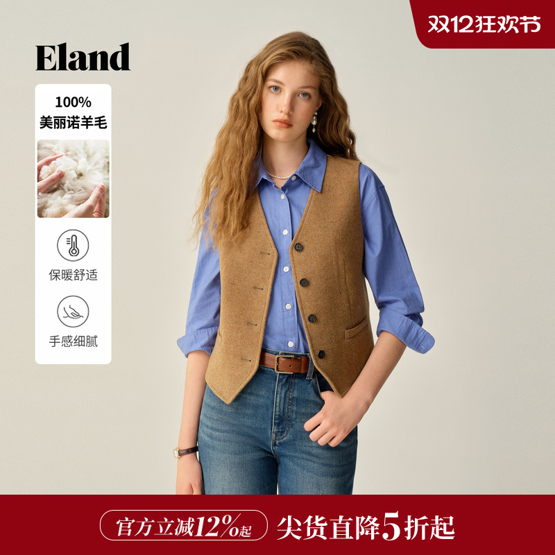 ELAND马夹时尚无袖短款