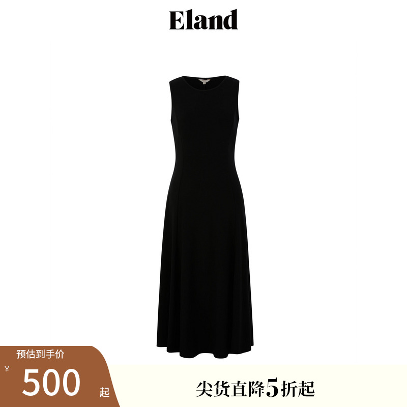 【莱赛尔】Eland衣恋连衣裙女含绵羊毛柔软无袖圆领A字长裙夏款
