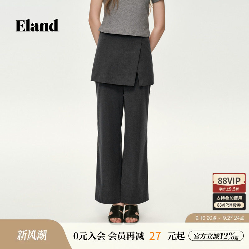 ELAND假两件屁帘西装裤微喇图片