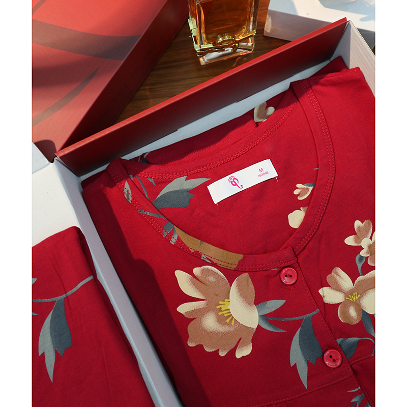 母亲节礼物礼盒装睡衣女夏季纯棉