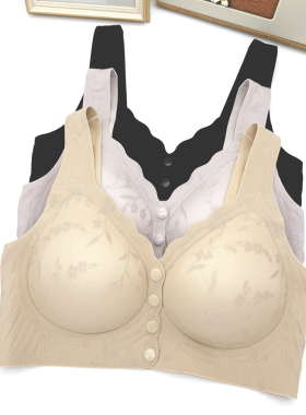 戴美康内衣8186薄款前扣果冻胶美背无痕背心哺乳文胸运动妈妈胸罩