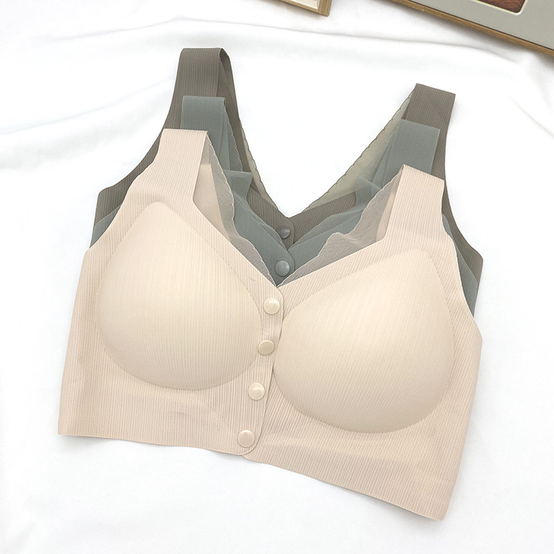 戴美康8125前扣哺乳内衣薄杯乳胶聚拢收副乳中年妇女文胸妈妈胸罩