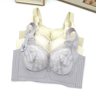 小胸性感聚拢无钢圈中厚B杯桑蚕丝内衣Q弹调整型防下垂收副乳文胸