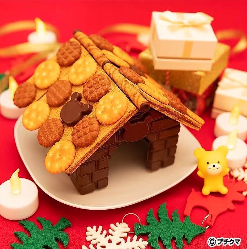 圣诞限定日本布尔本Bourbon巧克力饼干蛋卷威化DIY食玩礼盒零食