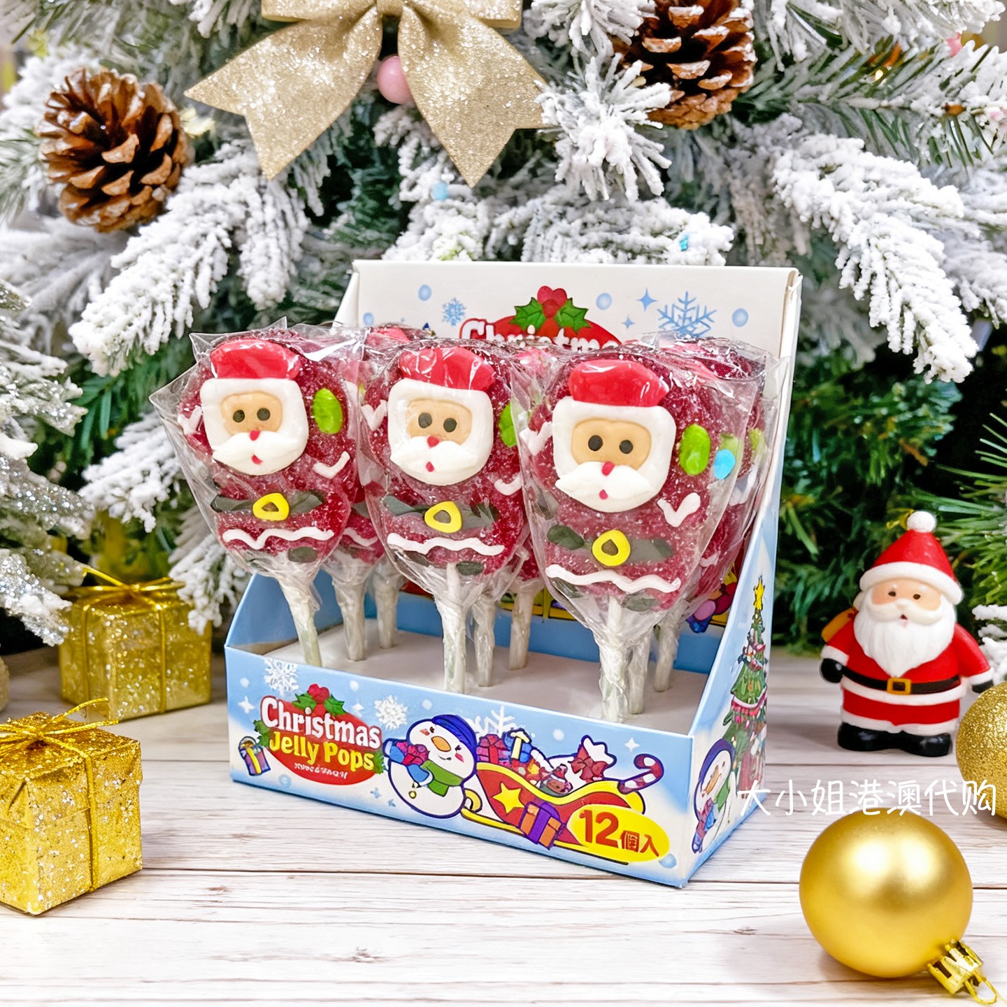 日本进口yaokin圣诞限定棒棒糖