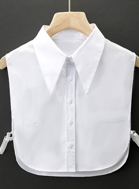 假领子女百搭假领衬衫领装饰大尖领圆领方领立领假衣领白色衬衣领