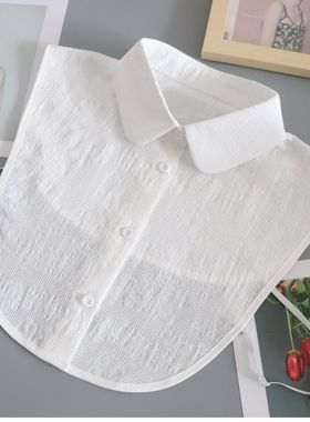 纯棉假领子女秋冬百搭OL白色衬衫领配毛衣卫衣装饰打底衫假领