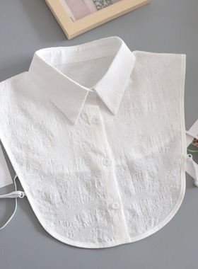 纯棉肌理假领子秋冬女百搭假领减龄方领娃娃领衬衫领多功能衬衣领