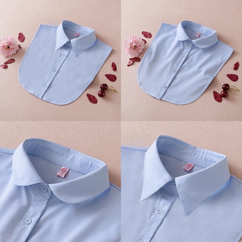 蓝色衬衫假领子女百搭假领秋冬季配毛衣的衬衣领领子假衣领装饰领