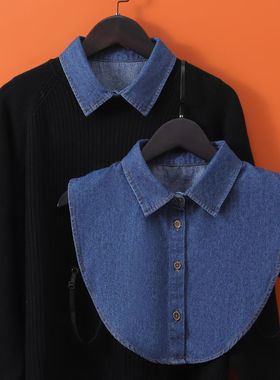 牛仔假领子女韩版秋冬毛衣卫衣打底装饰领减龄衬衣领百搭内搭假领