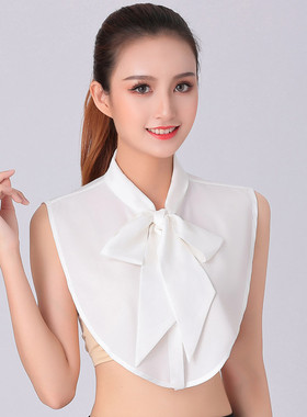 尖领圆领白色假领子雪纺衬衫领毛衣装饰假领春秋冬季女衬衣领子