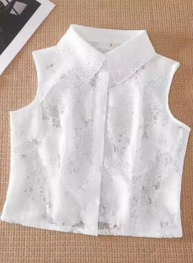 女式高端品质蕾丝花边领装饰衬衫