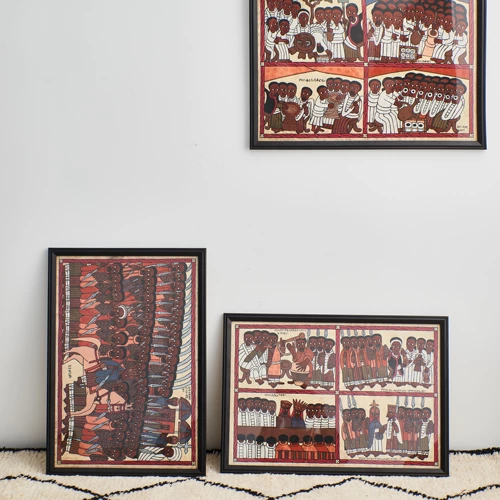 Эфиопская картина Маспи Классическая ручная картина с большой песчаной живописью