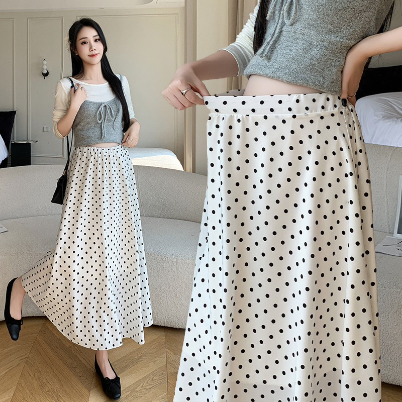 孕妇装夏装波点裙子夏季外穿半身裙宽松休闲A字裙中长款孕妇裙夏