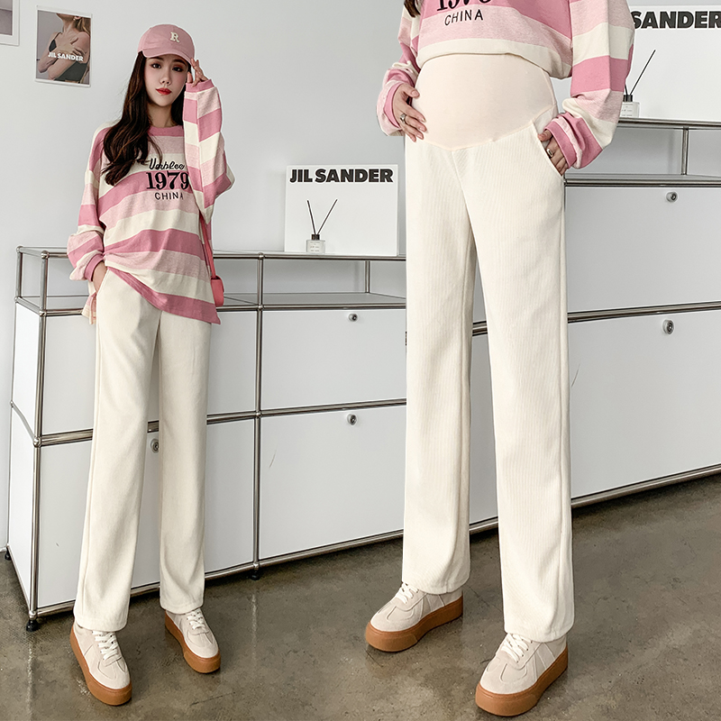 孕妇裤子冬季外穿加绒托腹长裤冬