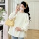 上衣2026新款 假两件拼接长袖 孕妇衬衫 春季 孕妇装 设计感娃娃衫 春装