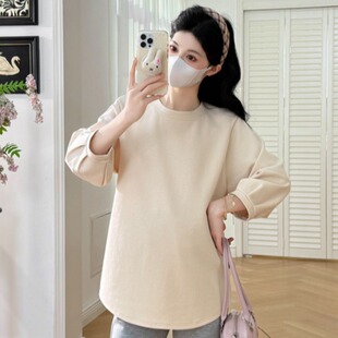 孕妇装春装简约休闲百搭七分袖上衣2026新款孕妇T恤春季中袖衣服