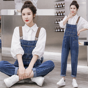 孕妇夏装牛仔背带裤2023新款孕妇裤子夏季外穿怀孕裤宽松休闲裤夏