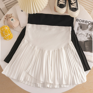 孕妇裙夏款 孕妇装 外穿百褶短裙2026新款 托腹裙子夏季 怀孕裙夏 夏装