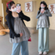 开衫 长袖 上衣夏装 格子背心2026新款 春夏两件套 孕妇装 孕妇套装 春装