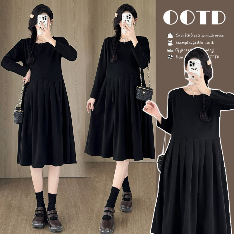 孕妇装春装黑色显瘦长袖连衣裙宽松大码休闲裙子春季百搭孕妇裙春,孕妇装/孕产妇用品/营养,连衣裙,淘宝优惠券,粉丝福利购,淘宝优惠卷
