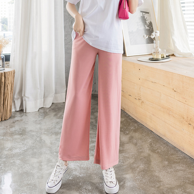 孕妇夏装托腹裤子夏季外穿宽松休闲阔腿裤怀孕长裤薄款冰丝孕妇裤