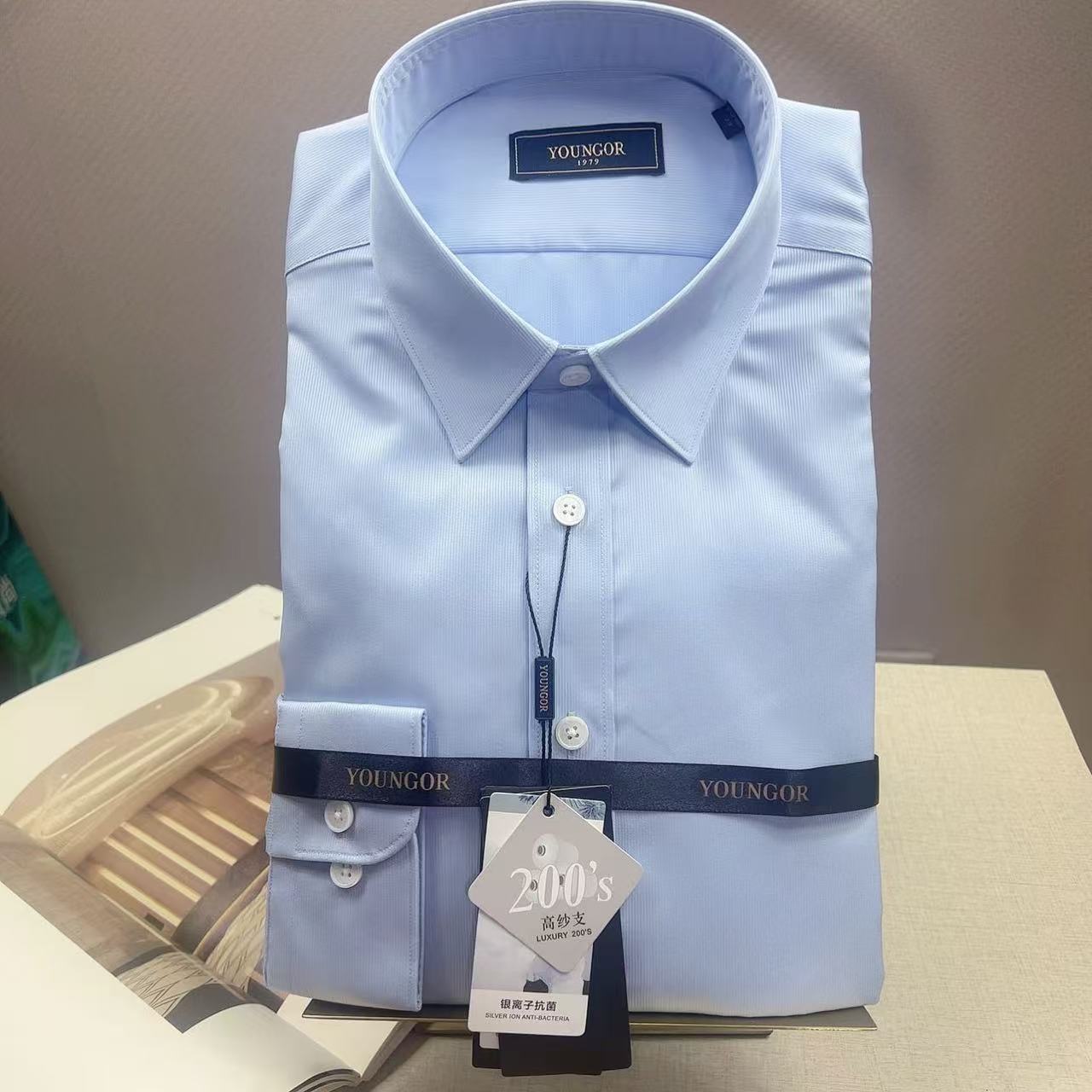 雅戈尔男士商务正装长袖高支