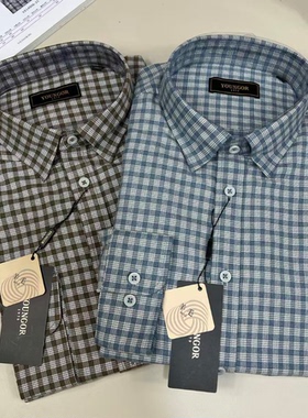 雅戈尔羊毛绒面衬衫男长袖纯色男士商务毛料衬衣秋冬季正品1-11