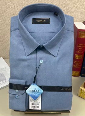 【可机洗羊毛】雅戈尔男士长袖衬衫秋冬季高端纹理衬衣119683IJA