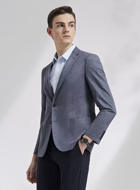 雅戈尔针织西服男春秋季正品商务休闲弹力西装修身B220226HLY