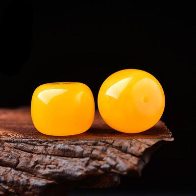 天然原矿蜜蜡老型桶珠单珠散珠隔珠佛珠手串单颗配珠琥珀手链配饰