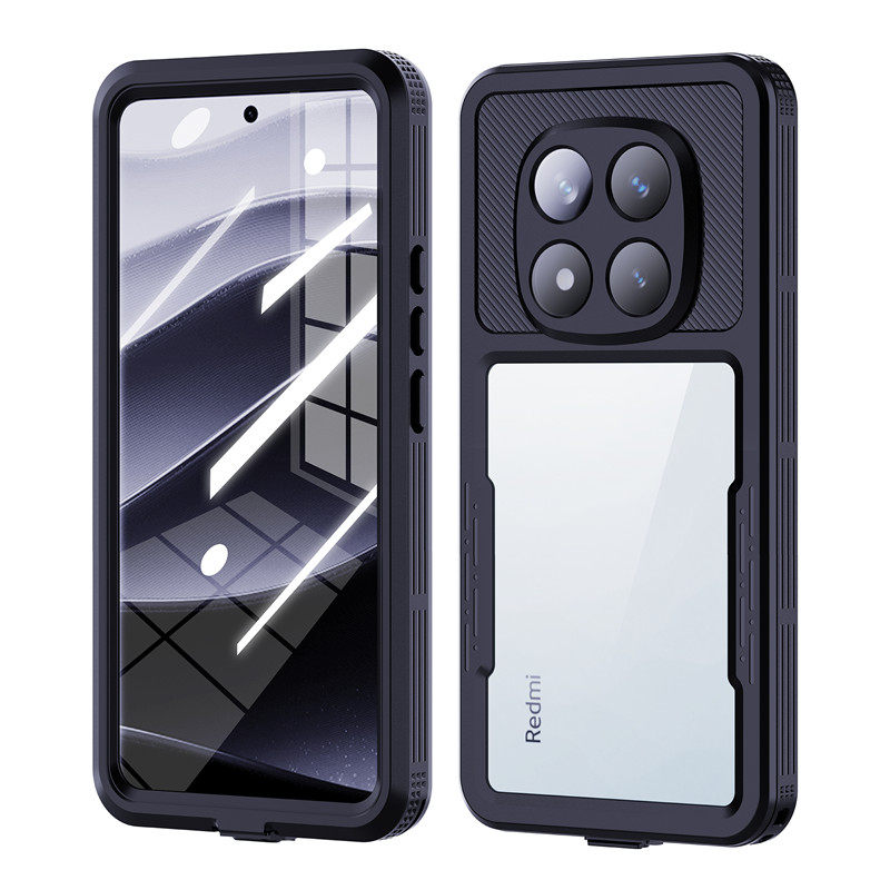 适用于红米Note14Pro手机壳三防全包边防水防摔防尘沙防雨雪Redmi15Pro 5G保护套Note13创意户外潜水游泳外卖