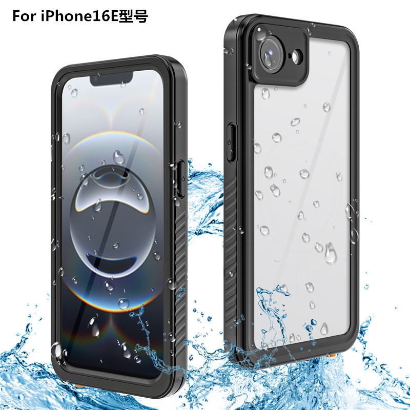适用于iPhone16E手机壳三防全包边防水防摔防尘防雨雪苹果16E保护套15ProMax硅胶软14户外潜水游泳漂流外卖