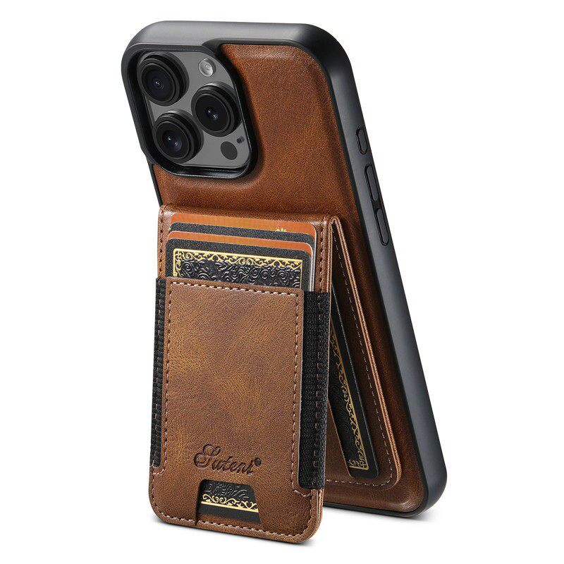 适用iPhone16ProMax手机壳插卡磁吸卡包二合一放卡零钱苹果16保护套软16plus防摔创意支架车载商务15/14/1312