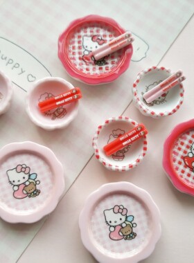 微缩仿真kt食玩餐具小碗盘子娃娃屋捏捏装饰摆件手工diy树脂配件