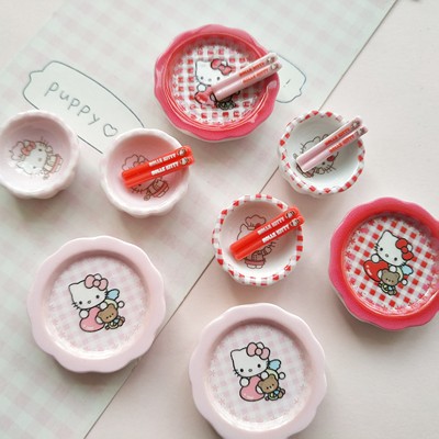 微缩仿真kt食玩餐具小碗盘子娃娃屋捏捏装饰摆件手工diy树脂配件