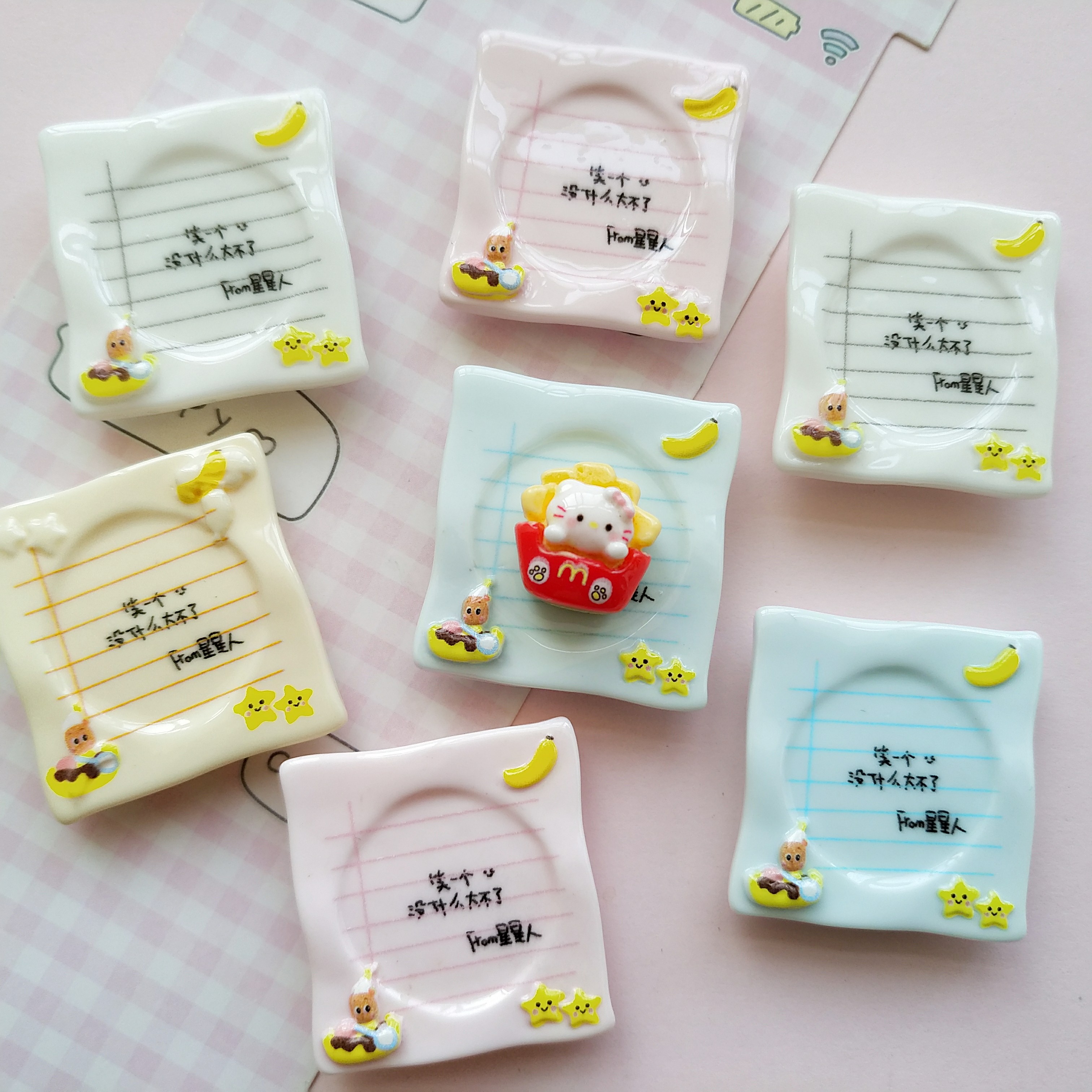 微缩仿真水果食玩盘子场景捏捏装饰方盘diy奶油胶冰箱贴树脂配件