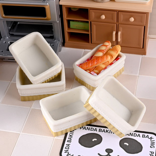 微缩仿真食玩编织面包筐模型娃屋场景捏捏装饰摆件diy奶油胶配件