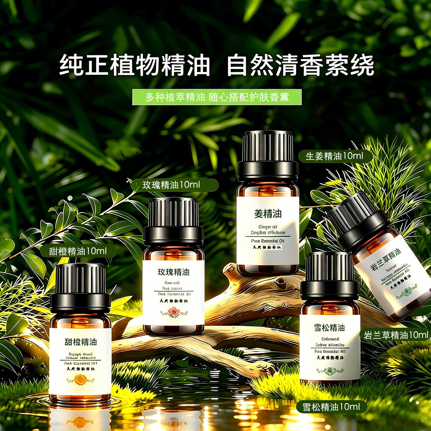 玫瑰甜橙雪松生姜精油天然护肤图片