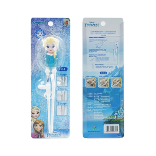 艾莎儿童训练筷子3岁一段二段6冰雪奇缘勺子叉餐具套装宝宝学习筷